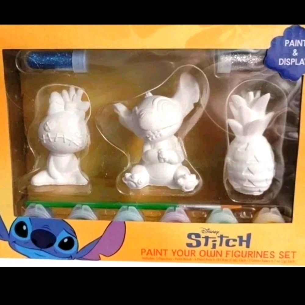 NIB Disney's Lilo & Stitch Paint Figurines Kit & Display Age 6+‎